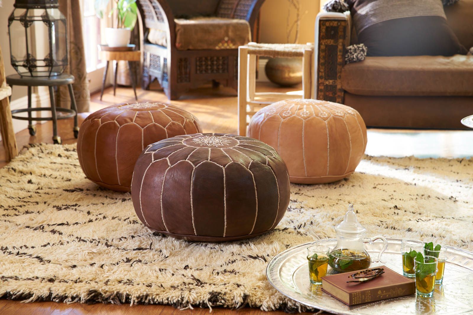 Pouf salon marocain