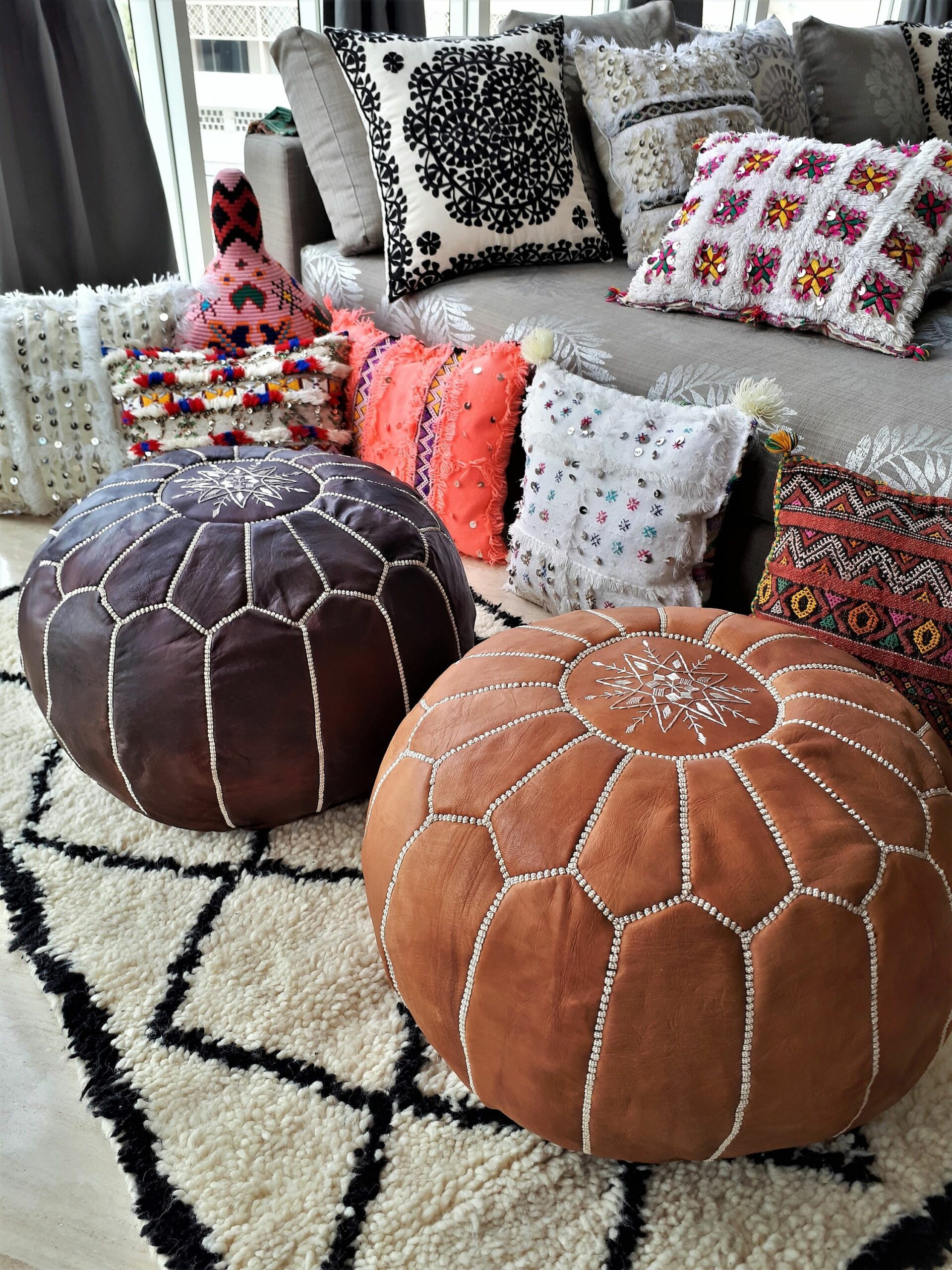 Pouf salon marocain