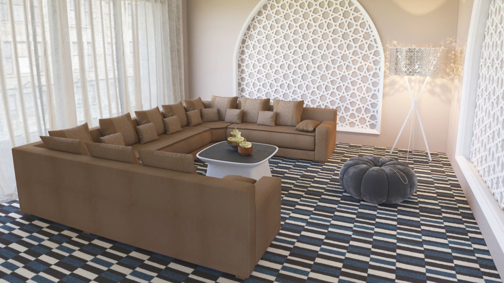 Salon marocain taupe