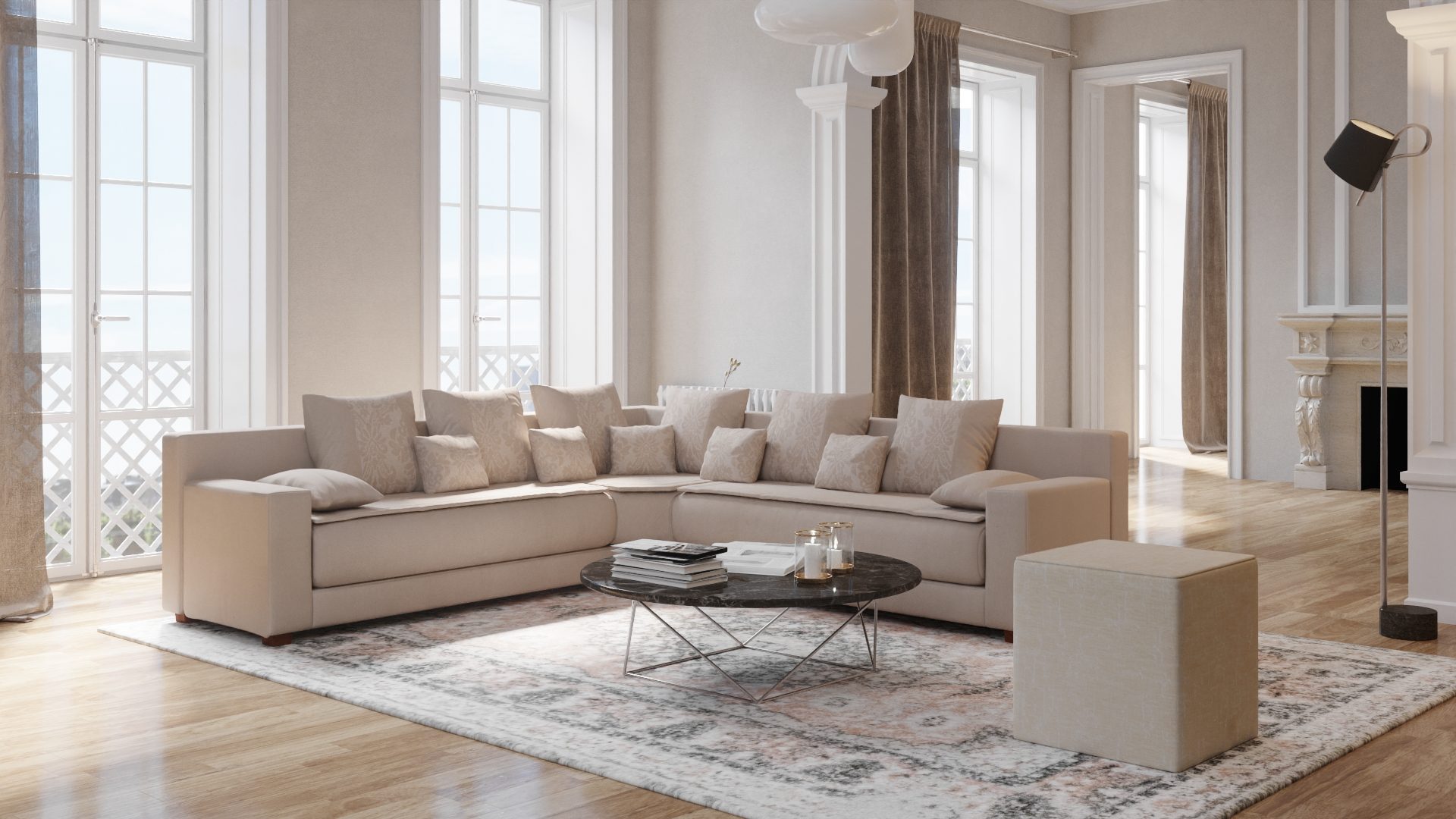 Salon marocain beige