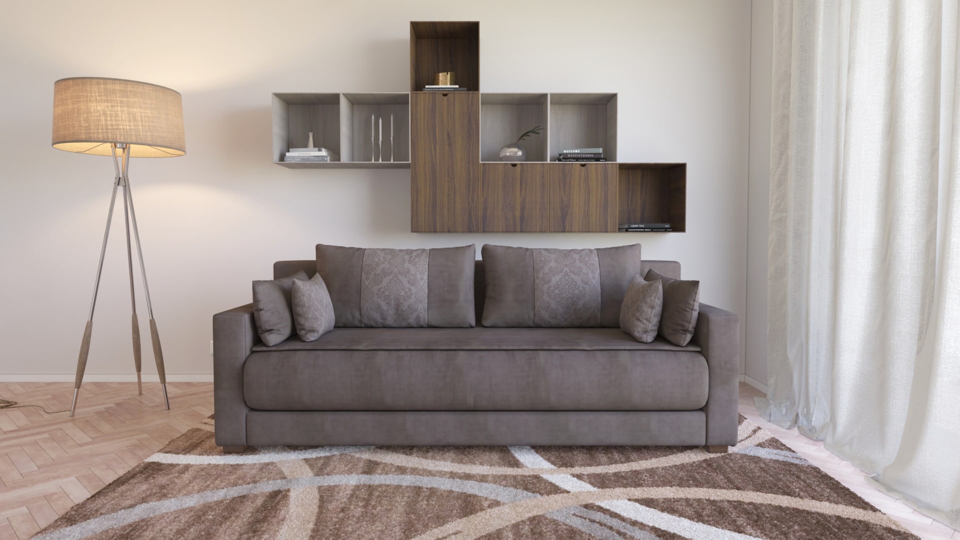 Salon marocain oriental gris