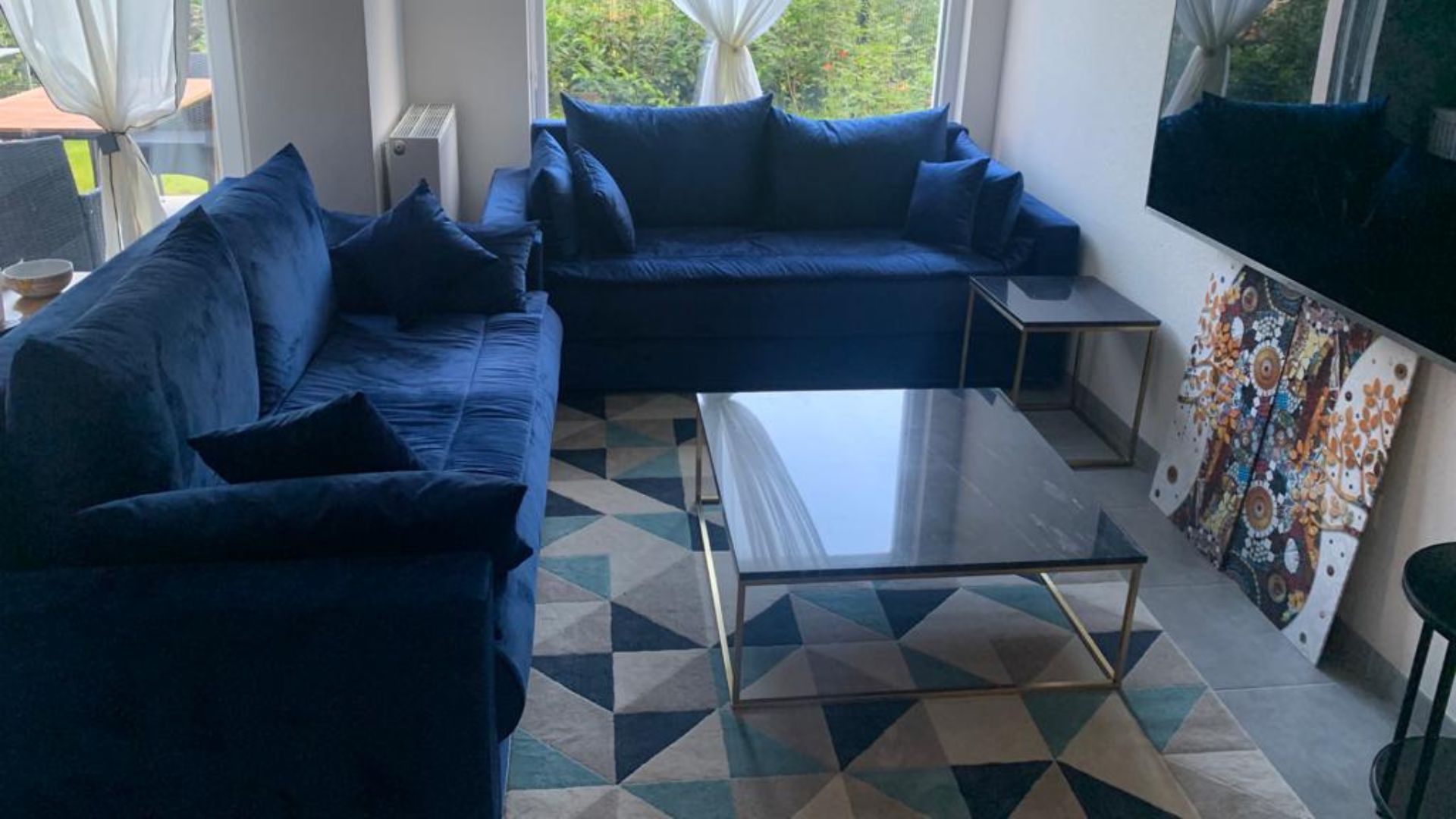 Salon marocain bleu marine