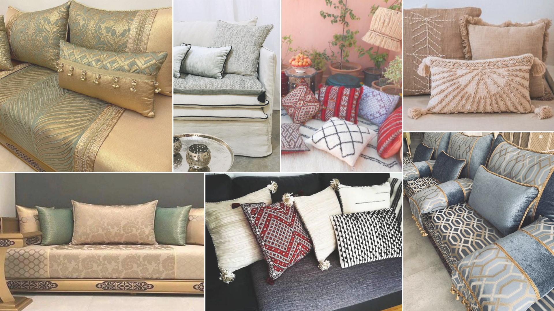 Moodboard différentes tailles coussin marocain